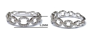 Lanli — bague en diamant à empiler, bijoux fins et personnalisables, bijoux tendance, en or blanc, diamant naturel, 18k, usage quotidien, nouvelle collection - Product Image 2
