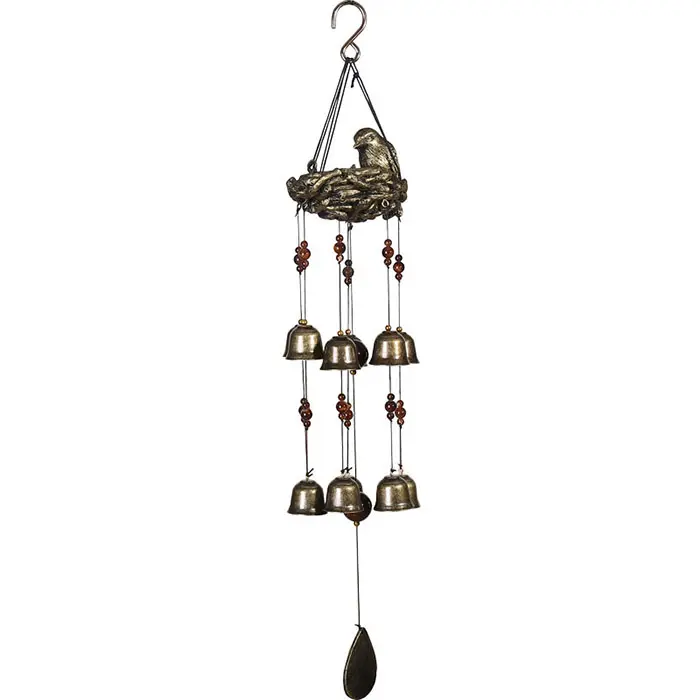 Outdoors Wind Chimes Resin birds and 12 Metal bells as Home Decor & aeolian bells for Outdoor , Backyard,Porch,Garden