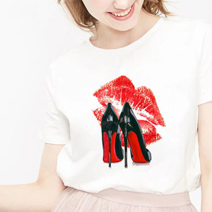 Wholesale female T-shirt Custom Printing <b>Tops</b> Tee Women's Summer T Shirt - Product Image 3