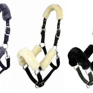 Horse Equipment Stable Equestrian Riding Halter with <b>Lead</b> <b>Rope</b> Ultra Soft Mink Padded Adjustable Horse Head Collar at Wholesale - Product Image 1