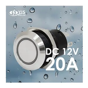Luckyis — interrupteur rond avec Led en métal, bouton-poussoir illuminé, anneau oculaire d'ange momentané, en acier inoxydable, IP67, 12 V, 20a