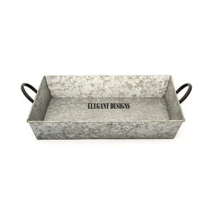 Indio antiguo galvanizado bandeja Rectangular de corte de forma diseñado estilo de moda de Metal galvanizado bandeja - Product Image 1