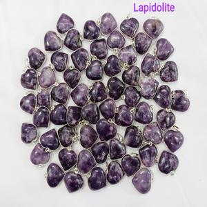 Pendentifs Lapidolite Top Vente Style D'amour Quantité En Vrac Quartz Naturel Agate Argent Jante Pierre Semi-Précieuse Artisanat - Product Image 3
