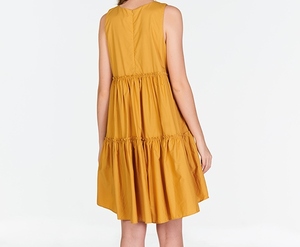 Vestido Mini Exclusivo de Verano para Mujer, 100% Lino Crepé, Cuello Redondo, Formal, Sin Mangas, Sólido, Sexy, Transpirable, Cintura Natural - Product Image 6