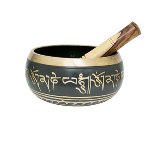 Cuenco tibetano de diseño atractivo, cuenco de Canto de Color negro pintado a mano para meditación, uso curativo de sonido - Product Image 6