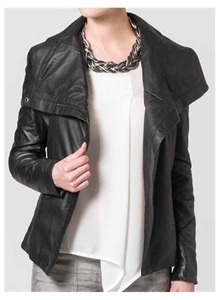 Chaqueta de motorista Unisex, de cuero de oveja con cierre de cremallera, disponible en todos los colores, hecha en Pakistán, color negro - Product Image 2