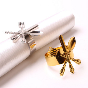 Gold Plated Stainless Steel Napkin <b>Rings</b> for Hotel Banquet Party Wedding - Product Image 3