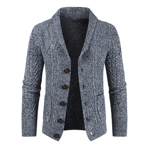 2024 automne hiver polaire pull hommes pull manteau épais avertir chandails mâle couleur unie casual tricoté veste 2024 hommes - Product Image 2