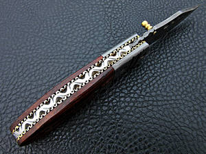 Cuchillo plegable de acero de Damasco personalizable soporte OEM de grado DIY - Product Image 3