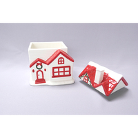 Grande boîte à biscuits décorative en forme de maison en céramique pour homme en pain d'épice