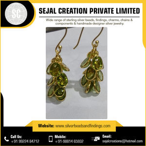 High Quality 925 <b>Sterling</b> <b>Silver</b> Gemstone Earrings Best Price Gift for Parties - Product Image 2