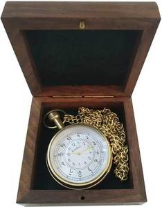 Reloj de bolsillo dorado antiguo para hombre, caja de madera única, esfera blanca, estilo antiguo, regalo novedoso con estilo único, artesanía Calvin - Product Image 5