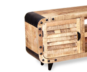 Meilleures ventes de meuble TV en bois massif au design industriel antique pour la maison Mobilier de salon - Product Image 2