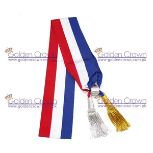 Echarpe Tricolore Pour L'Adjoint Au Maire (Argent) | French sash gold tassel | Wholesale sash