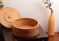 Boîte à bijoux en rotin faite à la main, ronde, taille personnalisée, écologique, design unique, durable et flexible, boîte de rangement