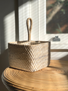 Nouveau DESIGN! Panier à ustensiles en rotin délavé blanc, séparateur de fourchette à cuillère, panier à couverts en rotin - Product Image 4