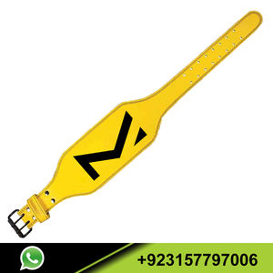 เข็มขัดสีเหลืองยิมฟิตเนสกลับสนับสนุนที่กําหนดเองขายส่งพลังสําหรับผู้ชายยกกระชับเข็มขัดหนังแท้การออกแบบใหม่ 2024 - Product Image 4