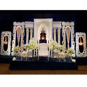 Décoration de scène de mariage victorien, réception de mariage, pour fête de mariage, avec plusieurs étapes abstraites blanches à la mode - Product Image 1