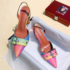 Soulier Femme Talon 2025 Nouvelle Boucles Fantaisie Créateur Élégantes Escarpins Moyen Talon Haut Luxe pour Femme et Dame - Product Image 3