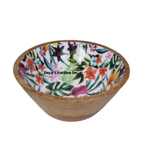 Fait main En Bois de Manguier Servir la Salade Bol - Product Image 1