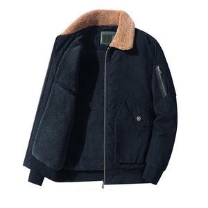 Chaqueta de invierno de talla grande informal para hombre más vendida, insignia de cremallera Lisa calentada de lana transpirable, nueva colección de algodón de lona - Product Image 1