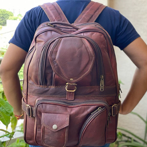 Véritable En Cuir De Chèvre À La Main Vintage Sac À Dos De Style Sac À Dos - Product Image 1