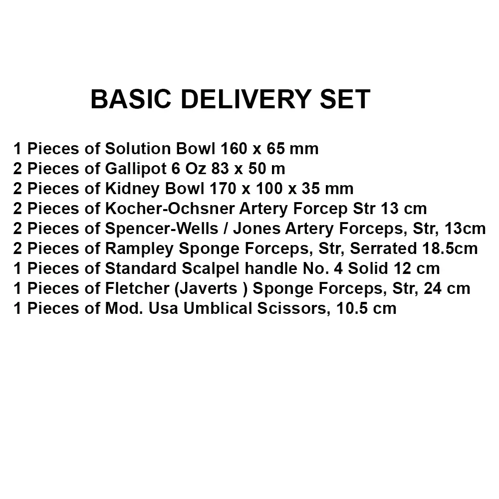 Basic Delivery Set Normal Gynecology Basic Surgical Instruments Set