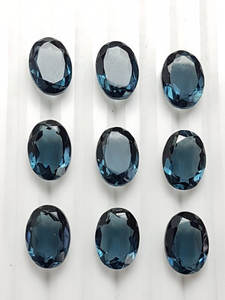 15X20mm corte ovalado Natural Londres Topacio Azul venta al por mayor precio de fábrica alta calidad facetado piedras preciosas sueltas por quilate pares - Product Image 2