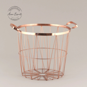 Elegante cesta de almacenamiento de alambre dorado con asas, organizador elegante y funcional para decoración de hogar u oficina - Product Image 2