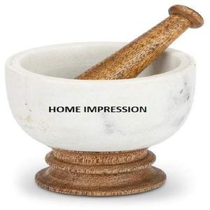 New Arrival Classic Design Metal <b>Mortar</b> <b>Pestle</b> Set Eco-Friendly Storage Holder 500ml Capacity White Color Competitive Prices - Product Image 3