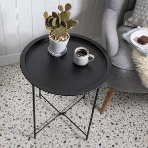 Modern Farmhouse Nest Coffee <b>Table</b> Black Wooden Side <b>Table</b> with <b>Tray</b> Center <b>Table</b> for Dining in Home Living Room Furniture - Product Image 3