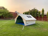 Nouveautés : Tente de camping d'hiver à structure en fer, toile technique, design dernier cri, couleur kaki vert olive