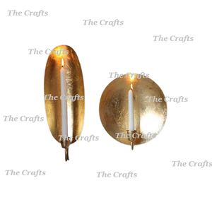 Aluminium Silver And Gold Color Wall <b>Candle</b> Holder Different Size Set Of Two Wall <b>Hanging</b> <b>Candle</b> Holder - Product Image 2