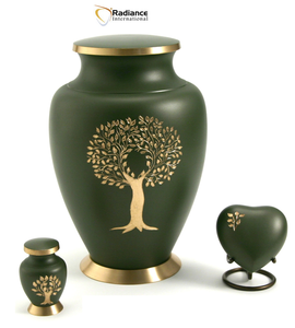 Aria, urna de cremación de latón de alta calidad, estilo americano, diseño de vida de árbol, precio al por mayor, servicios de entierro conmemorativo para adultos decorativos - Product Image 3