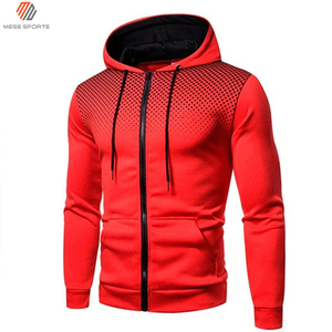 Sudadera con Capucha Blanca para Hombre, Cierre de Cremallera, Corte Ajustado, Estampado de Puntos, Informal, Transpirable, Tejido de Poliéster, para Otoño - Product Image 4