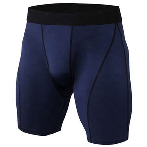 Shorts de gym avec logo personnalisé pour hommes, pantalons de compression à double maille pour la course à pied, les sports, shorts taille moyenne, vente en gros - Product Image 1
