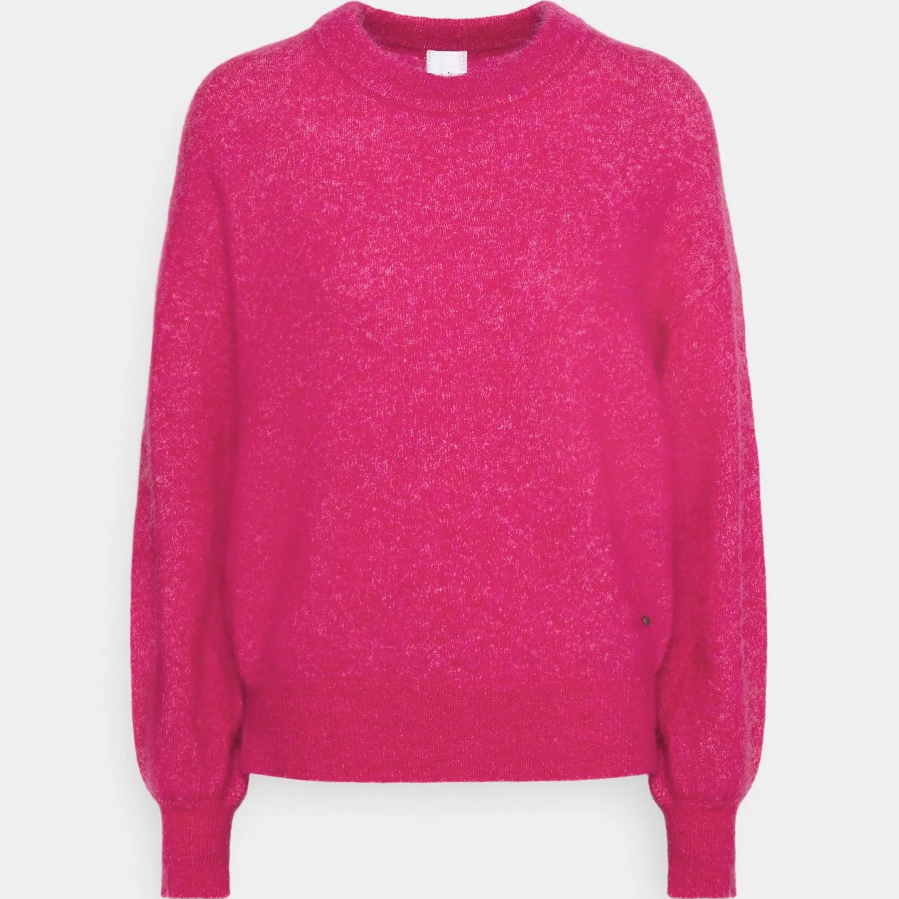 Plain Pink Color Ladies Crew Neck Jacquard Knitted sweaters