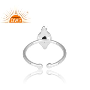 Bague ajustable en argent sterling 925 pour femme, bijou fait à la main, pierres précieuses, spinelles noires naturelles, empilables, vente en gros - Product Image 4