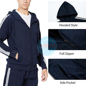 Ensemble de jogging à capuche pour hommes de haute qualité avec logo de marque personnalisé, survêtements de sport en molleton 100 % polyester, vente en gros - Product Image 3