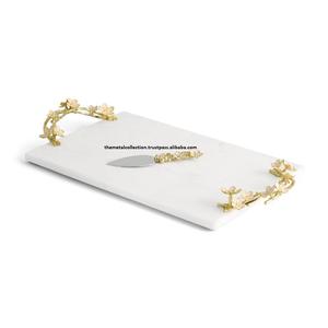 Planche à fromage en fleur de cerisier avec couteaux, épandeur outil de cuisine planche à découper créative marbre Design Antique planche à découper en marbre - Product Image 2