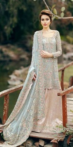 -New-Bridal Beautiful <b>Kurta</b> with Lehenga Dress with-Beautiful -Embellished in crystal glass beads stone work for Wedding=2021 - Product Image 2