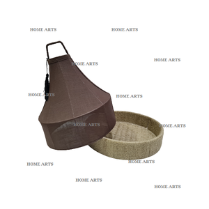 Plateau de service alimentaire en bois de nouvelle conception avec couvercle en tissu, fait main, de forme ronde, pour servir des chocolats en Inde - Product Image 6