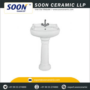 Pedestal Wash <b>Basin</b> Wash Sink Ceramic Wash <b>Basin</b> Pedestal Modern Bathroom Sanitary Wear - Product Image 6