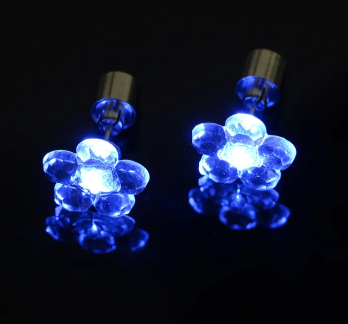 Boucles d'oreilles pendantes en forme de fleur, pour fille, Design décoratif qui illuminera les Led, haute qualité, pour fête de noël, 1 pièce