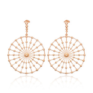 Pendientes de tuerca redondos al por mayor, joyería de plata de ley 925, hecha a mano turca - Product Image 1