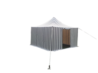 Tenda Kanvas Mewah Bergaya Arab Hitam Putih Bergaris untuk Piknik, Pesta, dan Glamping, Terlaris untuk Kemah Tradisional di Alam Terbuka