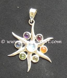 Colgante de Chakra en forma de sol, compra Colgante de Piedra de chakra curativa inspiradora - Product Image 2