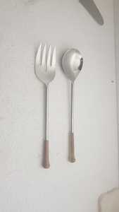 New Product Ideas Restaurant Salad <b>Server</b> Set Stainless Steel Silver Eco-Friendly Resin Handle Salad Serving Tools - Product Image 4