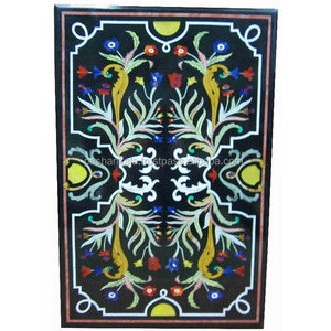 Haut de Table à incrustation de marbre, décorations de la maison - Product Image 1