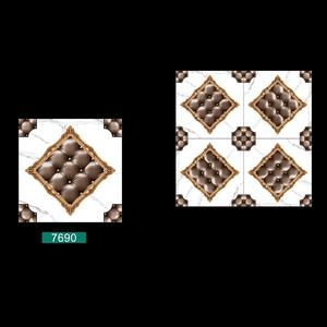 Carrelage de sol au design royal poli blanc et marron 40x40cm - Product Image 1